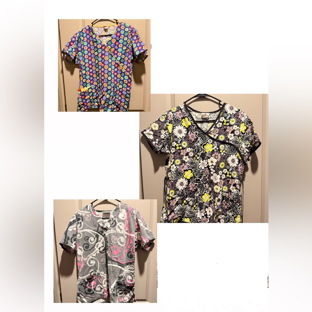 3 different scrub tops!!!